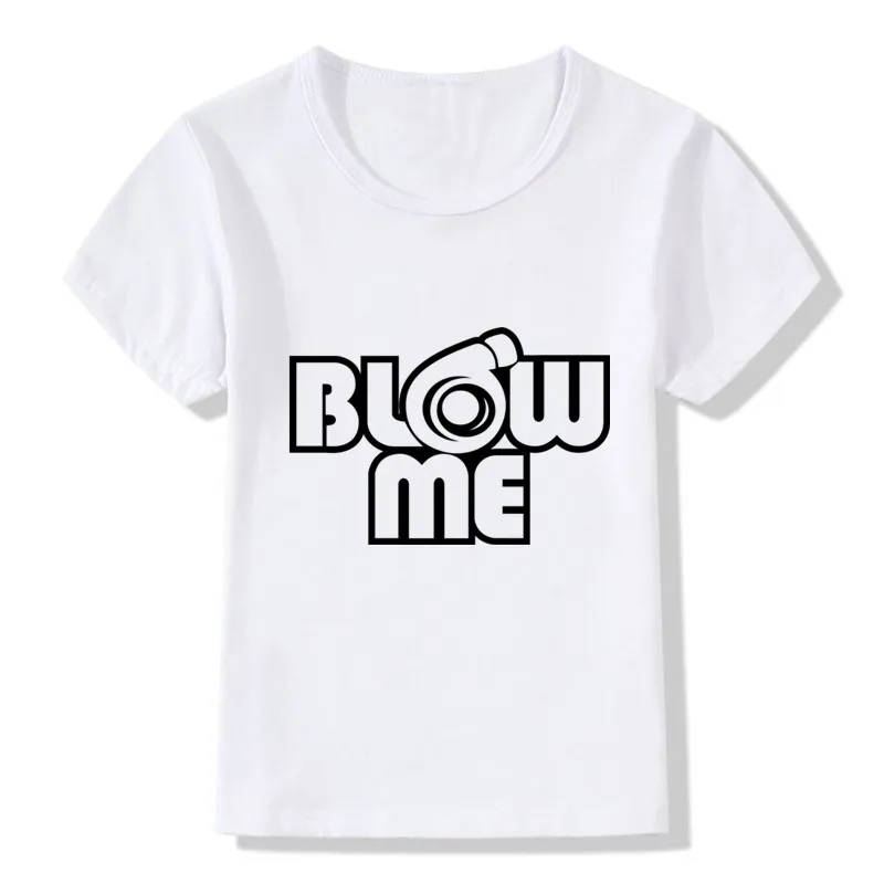 2019 Детские Забавные футболки с принтом Blow Me Turbo детские летние топы для девочек и