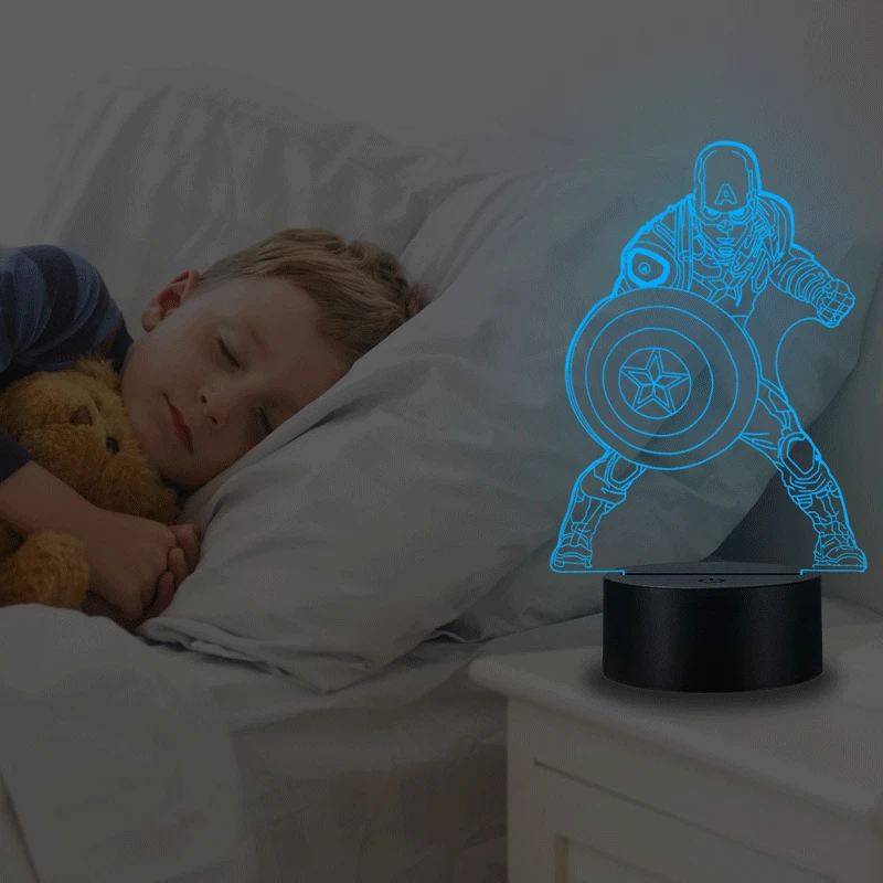 VCity 3D Ночной светильник Led Настольная лампа для создания модного маникюра Капитан