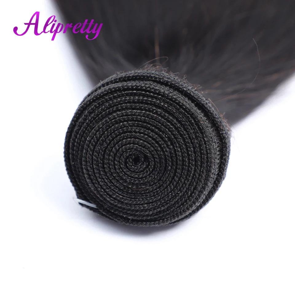 Alipretty индийские прямые волосы с закрытием 100% пучок человеческих волос сделки