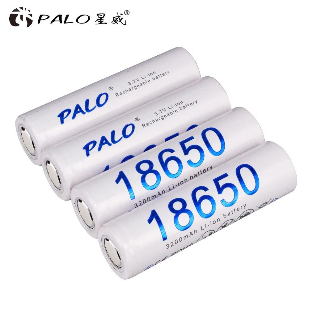 

PALO High Capacity 18650 Battery 30pcs/Lot 3200mAh Rechargeable Batteries Only For Toy Instruments Camera Flashlight Batteries