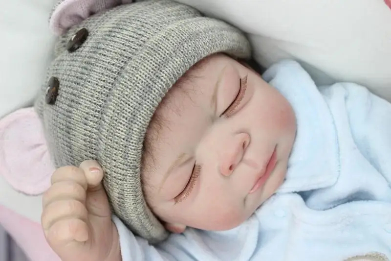 50CM Sleeping reborn baby doll real alive lifelike TOP QUALITY imported silicone Mohair Hair Best Gift for Little Girl | Игрушки и хобби