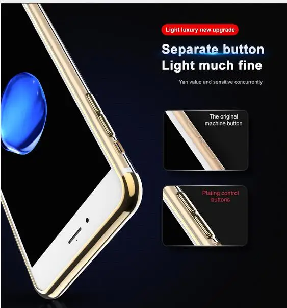 Роскошный мягкий чехол из ТПУ для iPhone 8 8Plus 7 7Plus 6S 6Plus ультратонкие прозрачные