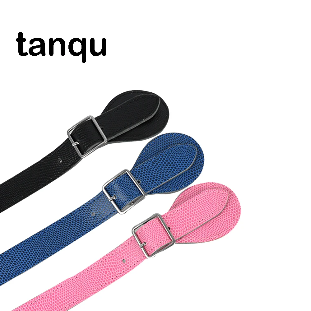 Tanqu короткая длинная ящерица зернистая Регулируемая плоская Кожа PU ручка для Obag