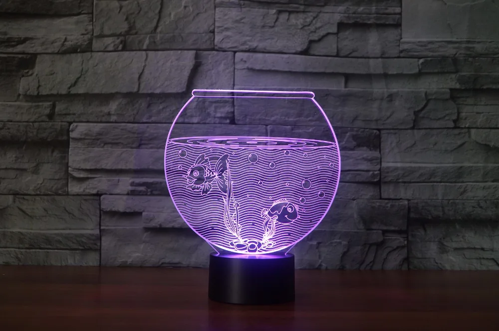 Новый реалистичный 3d-светильник в виде аквариума светодиодный ночник с 2