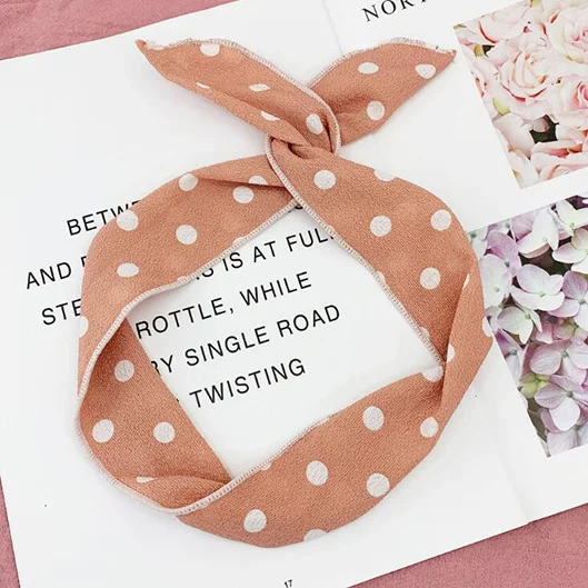 as picture 36 TWDVS Korean Version Of Rabbit Ears Knotted Wire Hair Band Bow Polka Dot Lady Headband Women Headdress Sweet Hair Accessories - Цвет: as picture 36