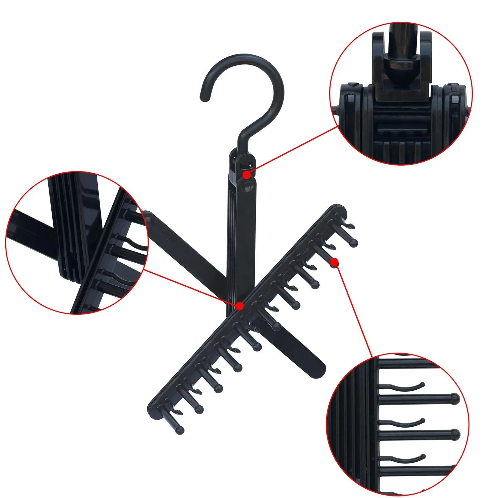 Adjustable 360 Degree Rotating Tie Rack Belt Scarf Neckties Hanger Holder Multifunctional Closet Organizer Top Quality | Дом и сад