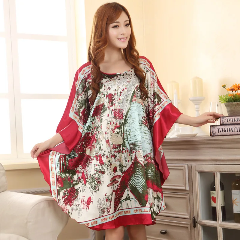 Новинка Летнее шелковое женское платье для сна в китайском стиле сексуальное