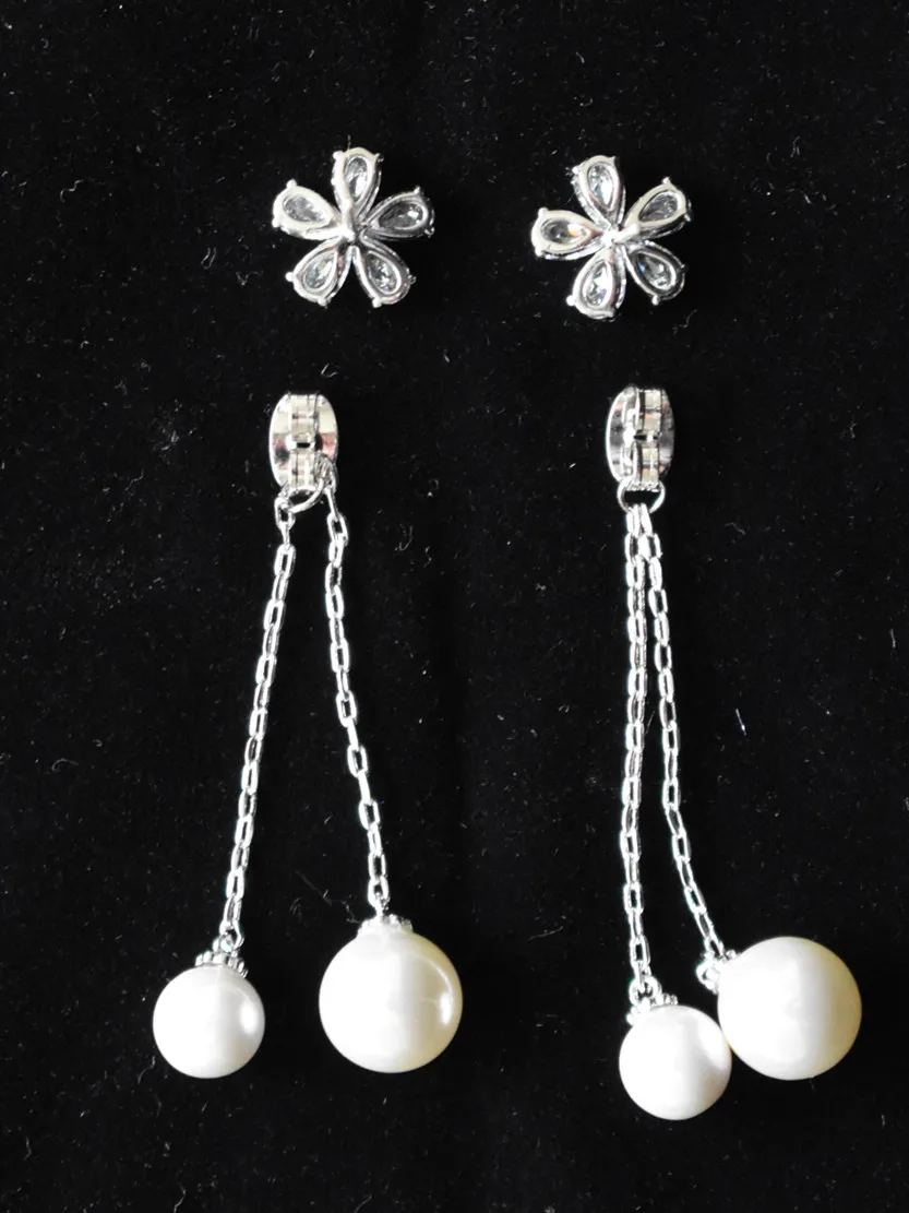 Серьги в форме цветка из кубического циркония длинные висячие серьги для женщин