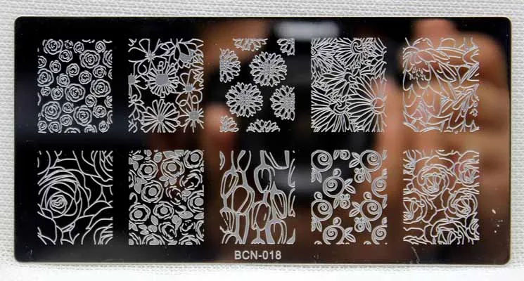 

Fashion Rectangle Rose Flowers & Lace Design,Nail Print Stamp Plate, Beauty Manicure Stencil DIY Polish Tool, 1 PCS Nail Plates