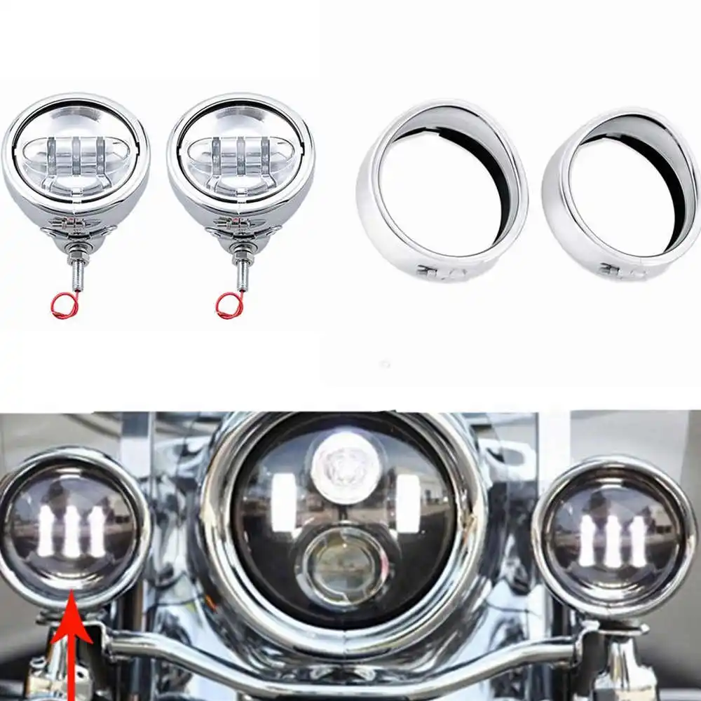 Кольцо для ходовой лампы Harley- Trim черное/хромированное кольцо 4 5 дюйма 1/2 Halo DRL harley
