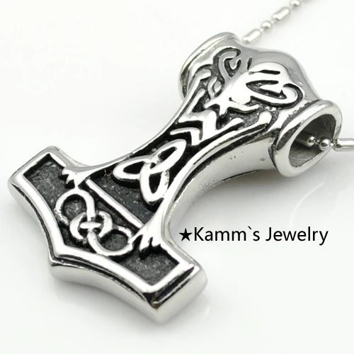 Модные Thors молоток Кельтский Узел миф Mjolnir кулон из нержавеющей стали с цепочкой