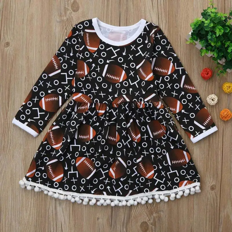 Детская Костюмы малышей Прекрасный Одежда для детей девочек Футбол печати