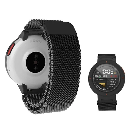 Металлический Milanese Loop Band для Xiaomi Huami AMAZFIT Verge 3 20 мм умные часы заменить браслет 20 мм Ремень Замена аксессуары - Цвет: black