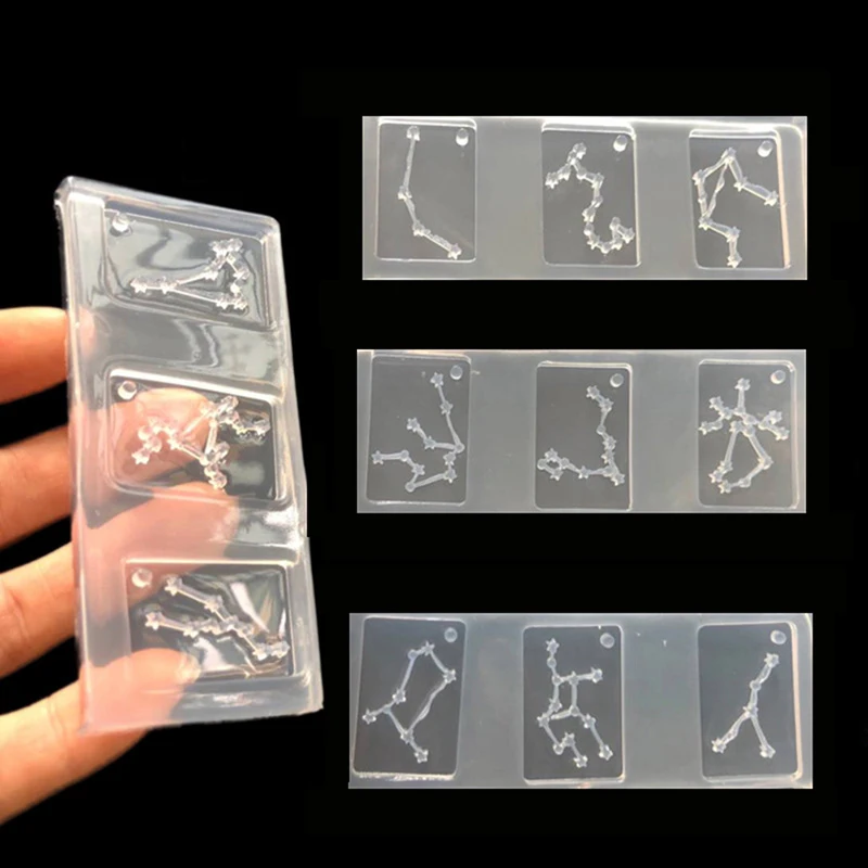 

Silicone Mould Square Drop Pendant Earring Mold Handmade Craft Decoration DIY Twelve Constellationsd Jewelry Tool