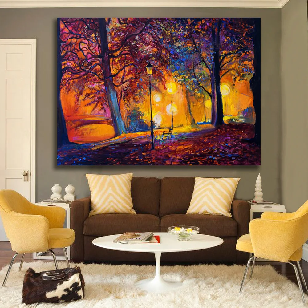 Embelish Lavender Field With Trees Modern Wall Art Pictures For Living Room HD Print Landscape Canvas Painting Home | Дом и сад