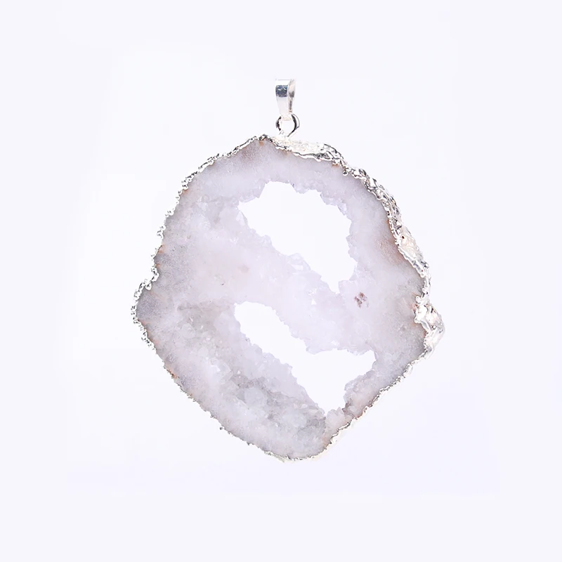 Top quality semi-precious irregular geode druzy natural stone agata pendant DIY jewelry making for necklace | Украшения и