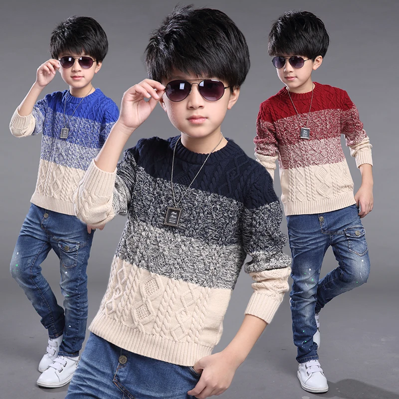 Импортные товары 2018 г. осень зима вязаные свитера разных цветов для мальчиков
