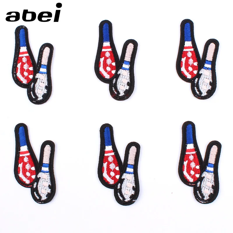 

10pcs/lot DIY Clothing bowling Sticker Iron On Sew On Patch for Coats Backpack Shirts Jeans Diy appliques Handmade sewing badge