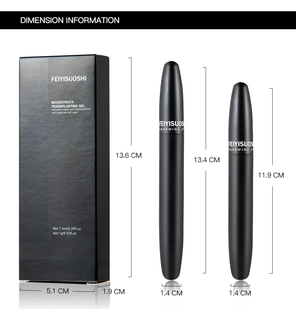 2 шт./компл. тушь для ресниц водостойкая 3d волокно завивки толстая черная
