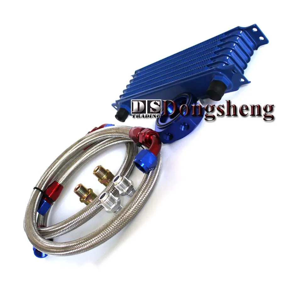 Универсальный 7-рядный масляный радиатор + адаптер для сэндвич-фильтра масла