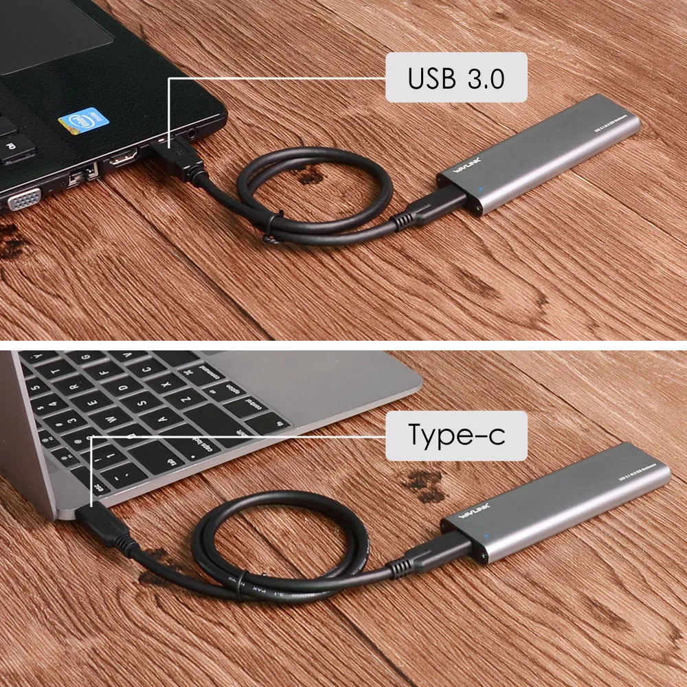 Алюминиевый корпус Wavlink USB C Gen 2 10 Гбит/с M.2 SSD B Key внешний адаптер вверх 3 1 Type NGFF SATA