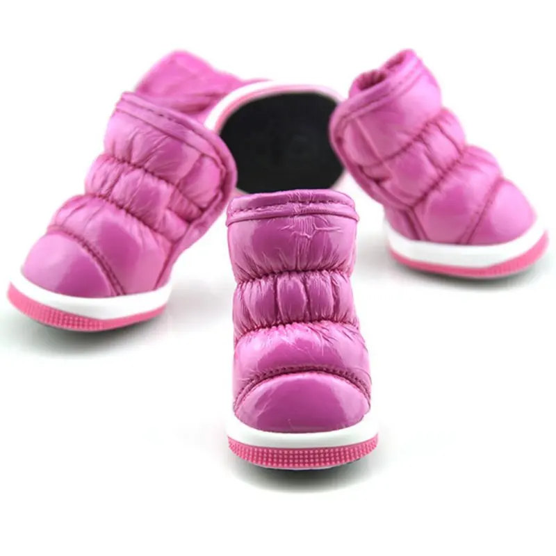 Trendy Winter Ruffle Soft PU Leather Pet Small Dogs Booties Snow Boots Shoes pet dog shoes dog winter warm shoes XS-XL