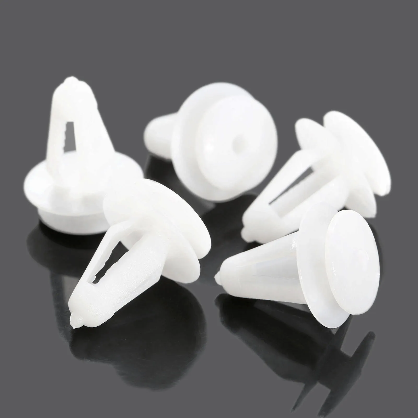 

50Pcs Plastic Rivets Fender Clips 7mm Hole Push Type Auto Fastener White Car Bumper Retainer Door Trim Fender Clips