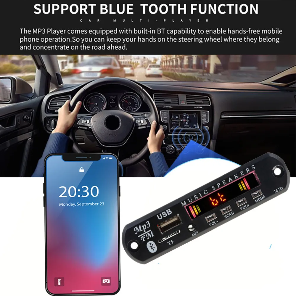 DIY Bluetooth Автомобильный Mp3 плеер модификация автомобильный комплект беспроводной