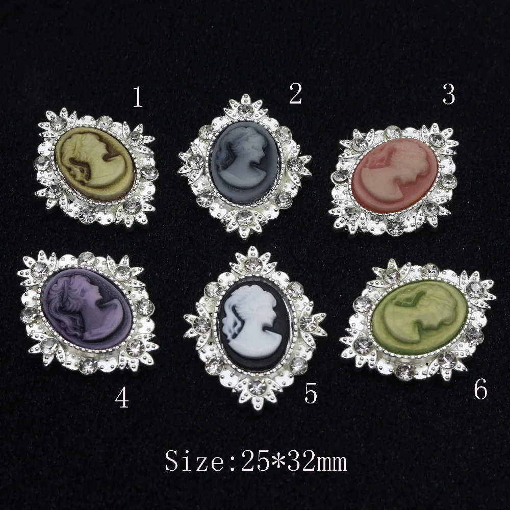 10 шт./резиновые разноцветные овальные Стразы аксессуары для волос девочек