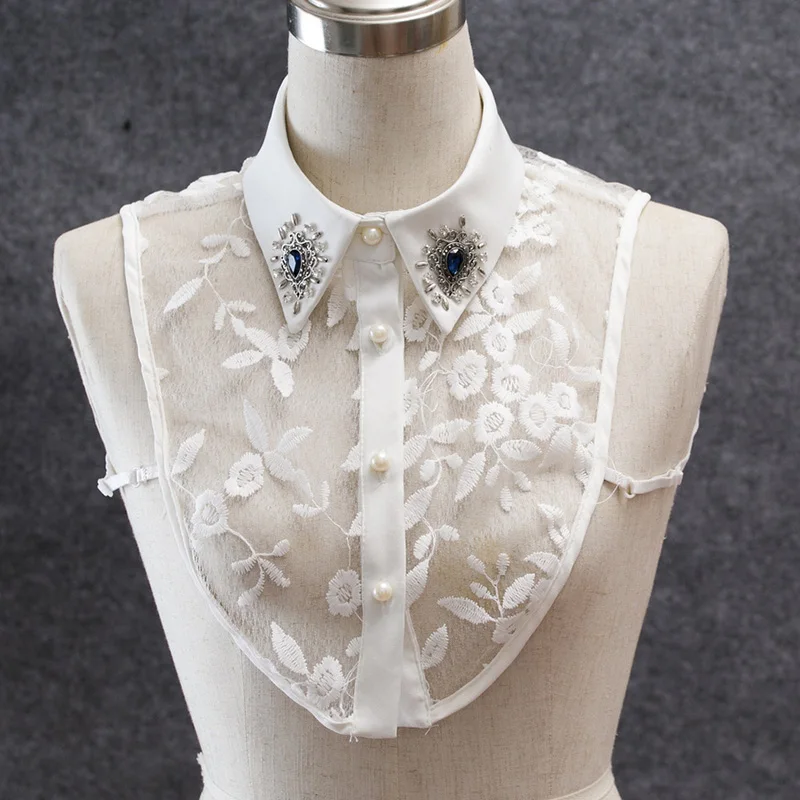 Женская рубашка со съемным воротником воротник обманка с лацканами винтажные