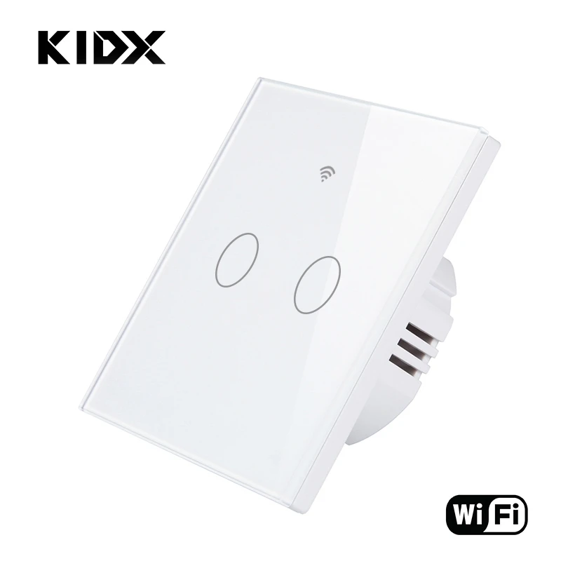 KIDX wifi умный сенсорный выключатель 2 банды приложение беспроводной дистанционный - Фото №1