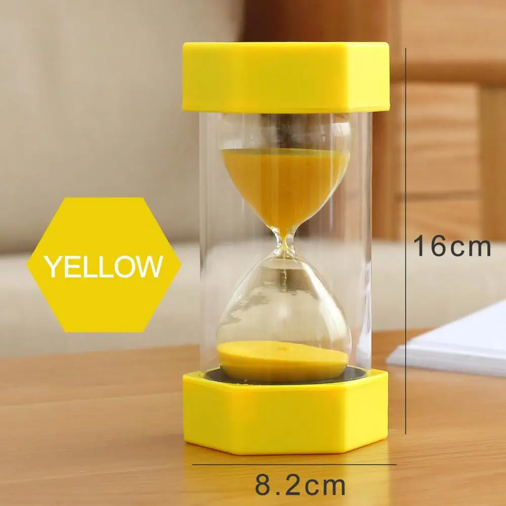 Yellow Песочные часы 30 минут песочные часы пластиковые песочные часы 60 минут 15 20 часов аксессуары для украшения дома подарки для детей LJSL-S - Цвет: Yellow