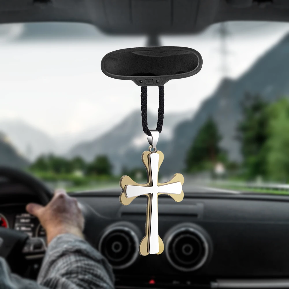 Подвеска для автомобиля Иисус Распятие Крест Модные украшения Подвески зеркало