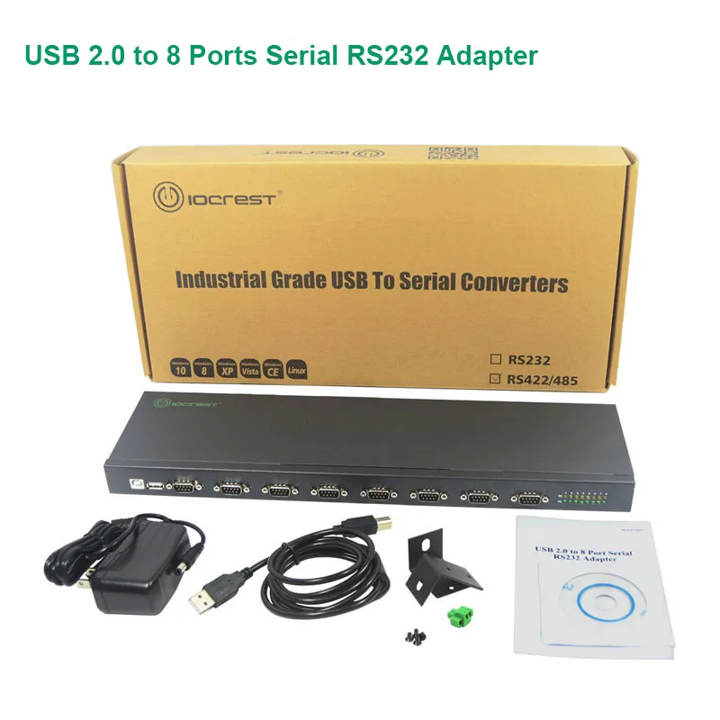 

USB 2.0 to 8 Ports RS232 DB9 9pin converter serial multiplier adapter controller hub FTDI chipset
