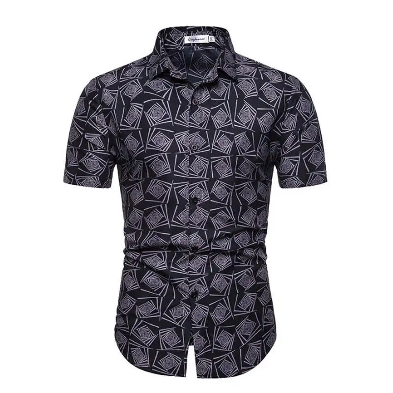 Мужские гавайская рубашка мужской Повседневное camisa masculina печатных Пляжные рубашки короткий рукав брендовая одежда