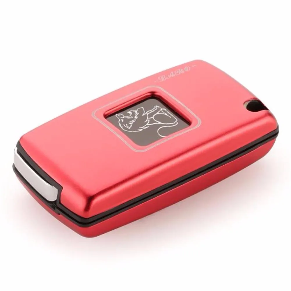 PREISEI New Aluminum Red 3 Buttons Remote Car Flip Key Case Shells Fob with trunk For Peugeot 307 407 ce0536 | Автомобили и