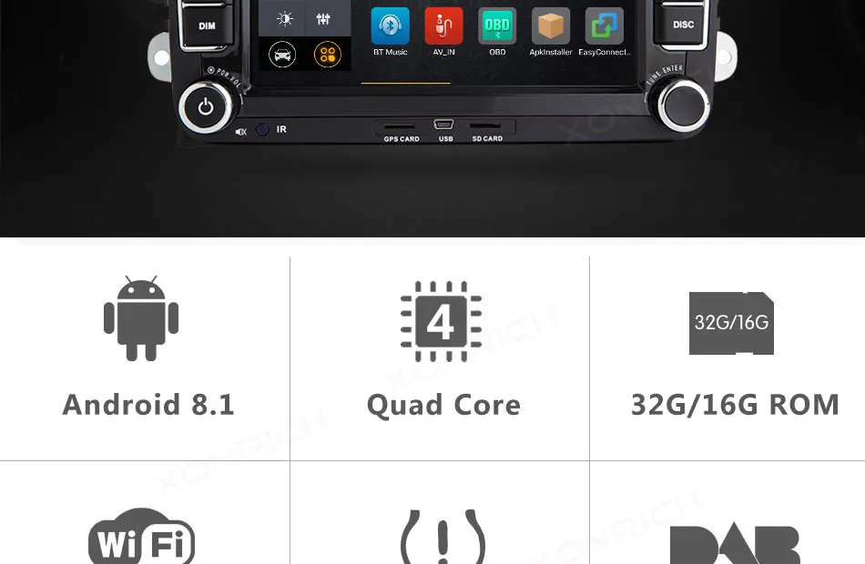 2 din Авторадио gps Android 8,1 Автомобильный мультимедийный для Skoda Octavia 2 Volkswagen Passat b6 VW Seat leon 2 PoloT5 golf 56 навигация