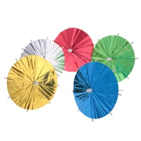 about 144 pcs hawaiian parties mixed colors metallic umbrella picks cocktail party picks for wedding birthday party decoration