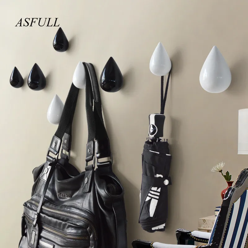 Настенные крючки капли воды украшения древесной смолы зерна дверь в спальню