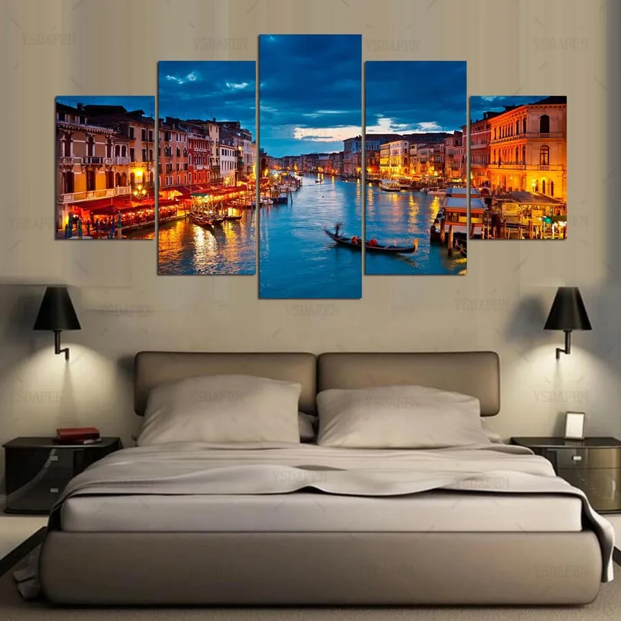 

5 panel venice italy Modern hd Art print canvas art wall framed paintings for living room wall picture