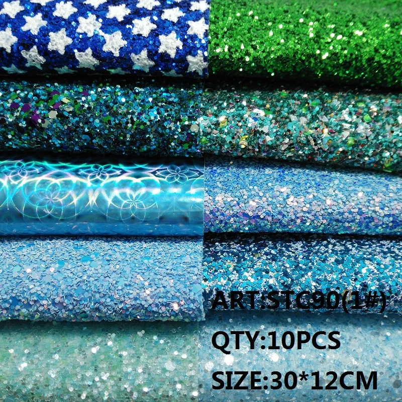 Прозрачный запас 1 комплект(10 шт.) 30X12 см Alisa Glitter Cuero Sintetico блестящая кожа для DIY аксессуары для волос ремесло STC90