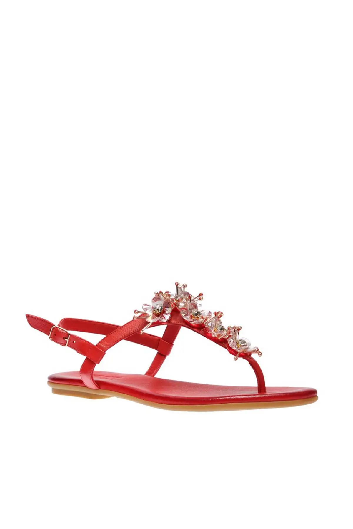 Pearl Genuine Leather Red Women 'S Sandals 120130002045 | Обувь