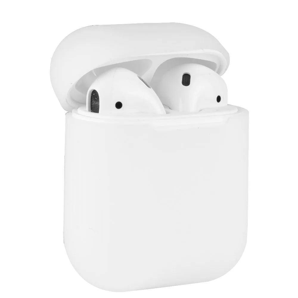 White Силиконовый противоударный чехол для наушников для Apple AirPods - Цвет: White