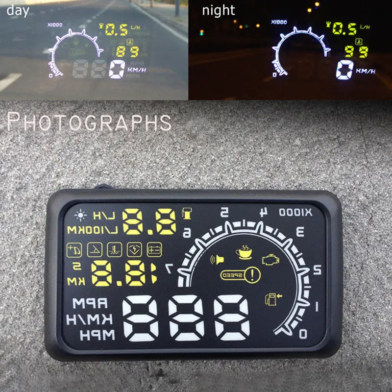5 дюймов HUD Дисплей светодиодный ветрового стекла проектор ускорения
