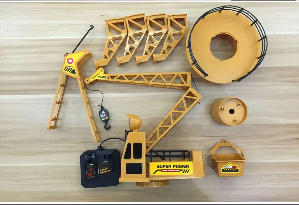 Инженерные серии моделирование Радиоуправляемый кран модель DIY сборная игрушка дистанционного Управление башенные краны для грузовиков день рождения детей, мальчика подарок