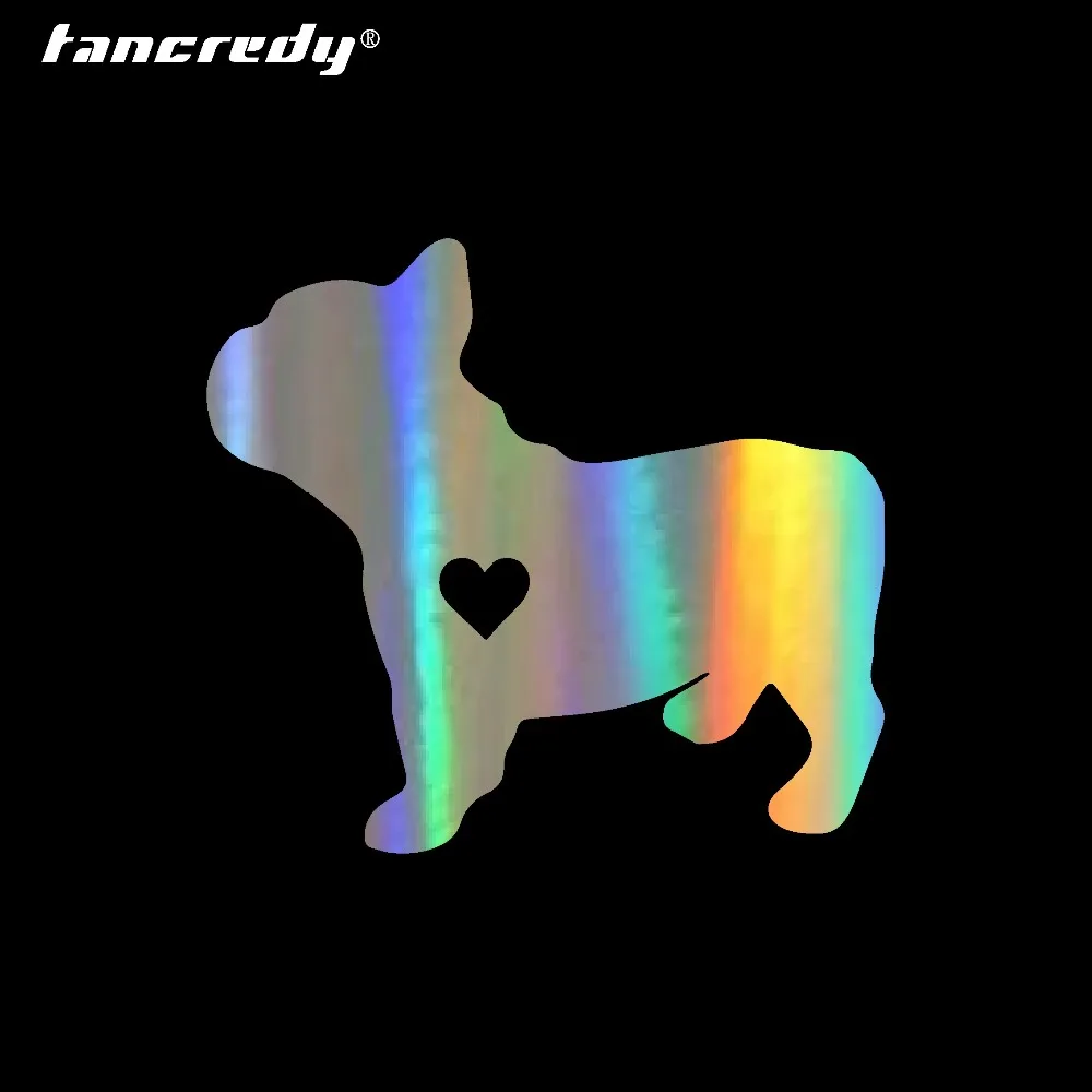 Tancredy 14*12 7 см Французский бульдог наклейка украшение животное в форме сердца