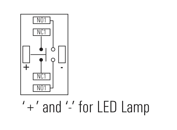Светодиодный кольцевой переключатель из нержавеющей стали 2no2nc моментальный