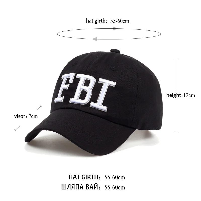 Высокое качество оптом и в розницу 1 шт. voron Hat& cap FBI мода досуг вышивка кепки S унисекс бейсболка