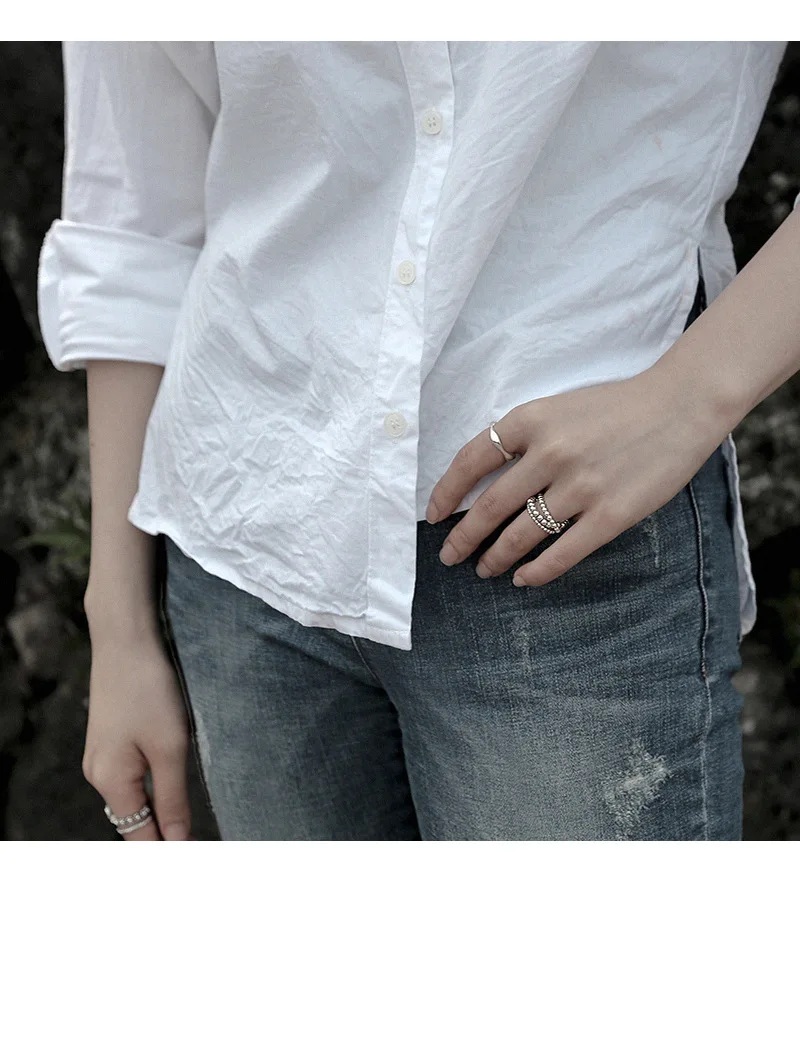 SHANICE 925 Sterling Silver Open Finger NS simple geometric bead beading Rings for Women Free Size Fashion Jewelry Adjustable