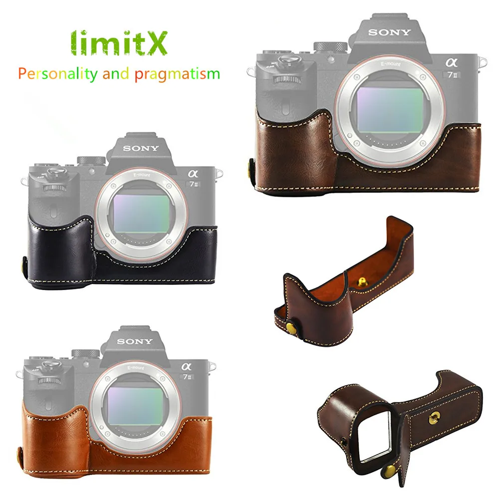 Чехол limitX из искусственной кожи защитная полукорпус для Sony Alpha A7 III 3 / A7R Цифровая